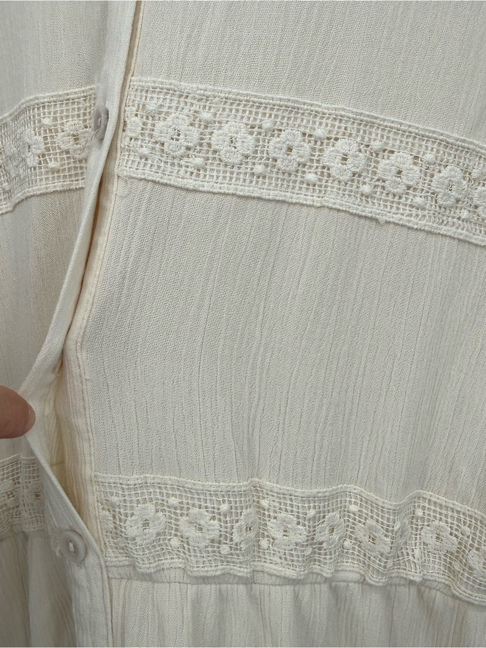 Torrid Whisper Cream Gauze Maxi Dress Size 4X Cottagecore Puff Sleeve Plus - Picture 13 of 13